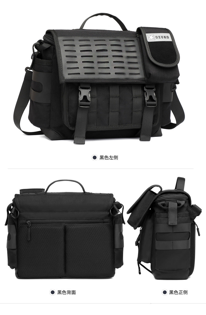 Men's Messenger Bag Multifunctional Crossbody Bag Waterproof Cycling Shoulder Bag Outdoor Commuting Tactical Style Men's Satchel - 图片 17