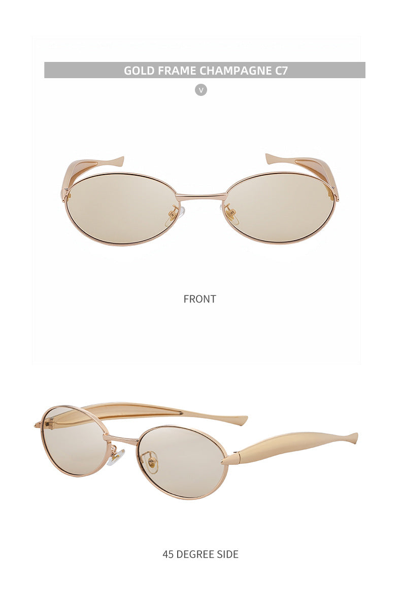 Oval Sunglasses for Women2025New European and American Style Personality Sunglasses with High-end Feel, Sun Protection, Trendy Fashion Glasses - 图片 33