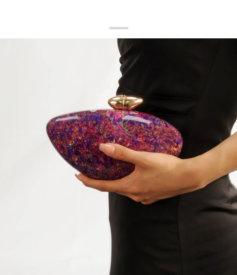 European and American Trend New Style Bag for Women Fashionable Light Luxury Versatile Bullet Head Acrylic Simple Evening Bag Clutch for Women - 图片 20