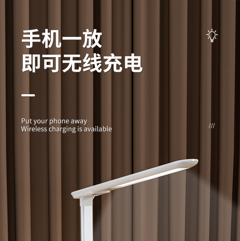 Study-Specific Eye Protection Desk Lamp with Smart Wireless Charging and Foldable Night Light for Dormitory LED Student Reading Gift Lamp - 图片 12