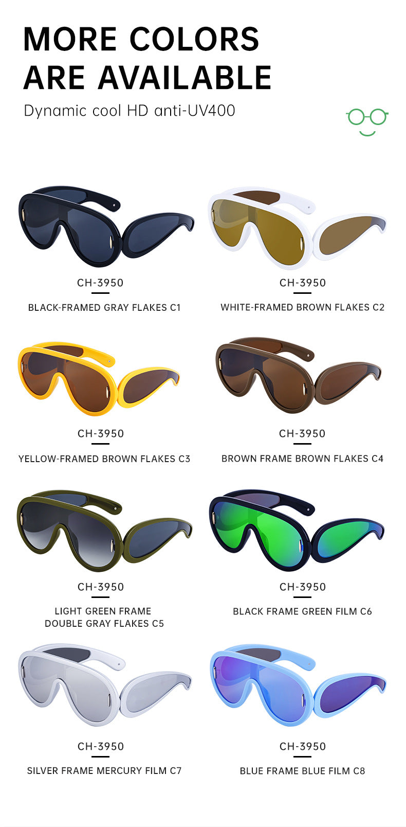 European and American Fashion One-piece Large Frame Sports Sunscreen Sunglasses Women's Trendy Sports Cycling Windproof Sunglasses Men's Glasses - 图片 19