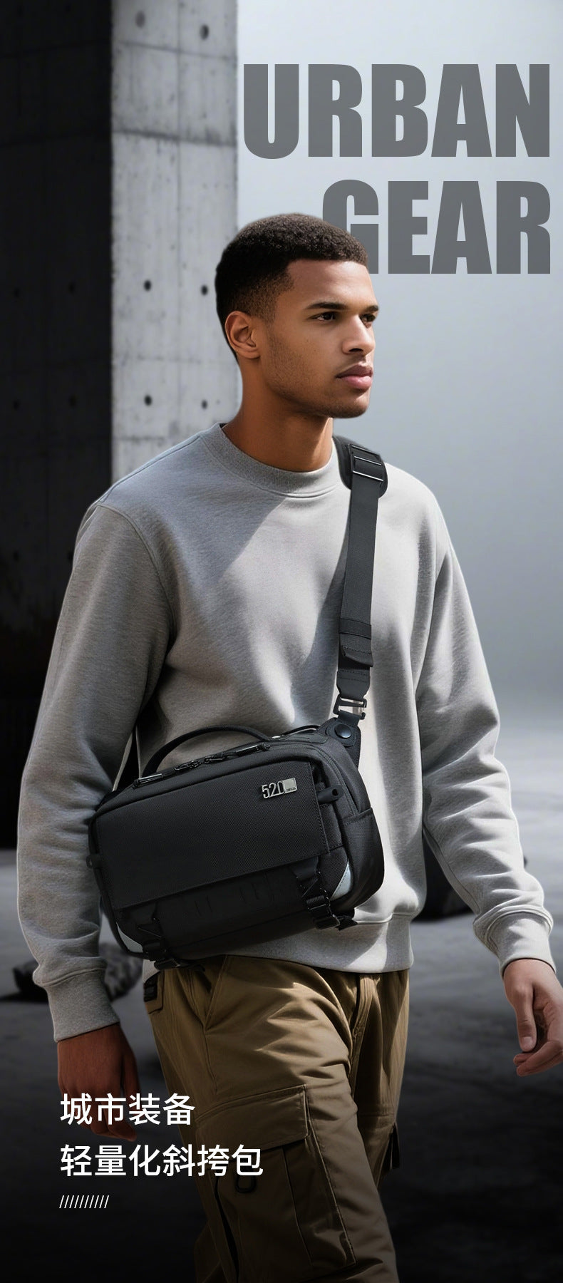 ozuko Men's Crossbody Bag Shoulder Bag Waterproof Large Capacity Outing Portable Bag High-end Multifunctional Trendy Brand - 图片 9