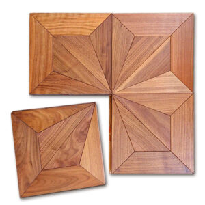 14mm Engineered Teak Square Parquet Flooring | Custom Decorative Wood Panels for Modern Villa Commercial Outdoor Use |