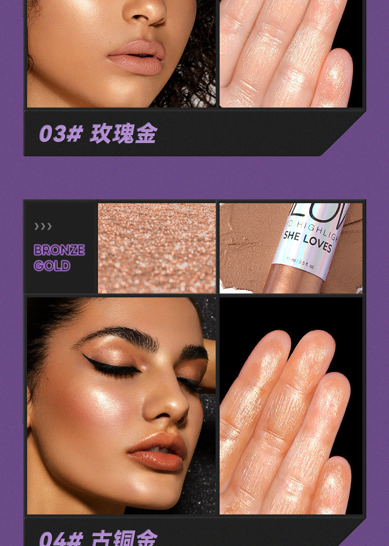 SHELOVES Highlight Liquid Contour Shadow Nose Shadow Diamond Brightening Liquid Face Body Highlight - 图片 17