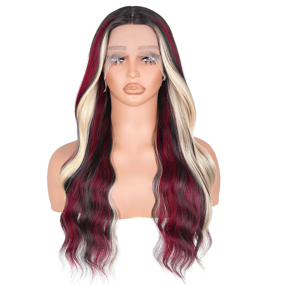 Red Black Highlight Wig 13X4 Synthetic Lace Front Wigs - 图片 12