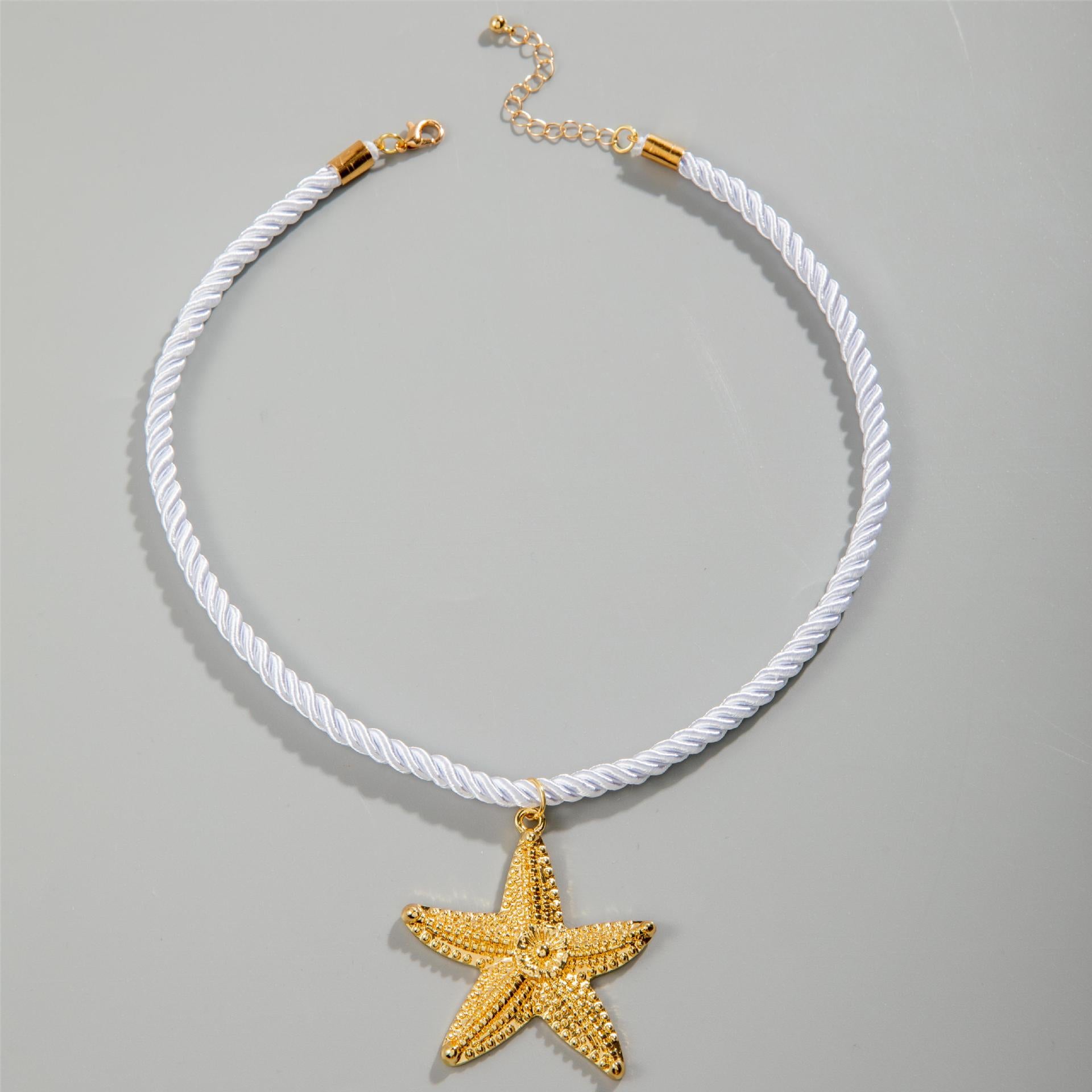 European and American Metal Ocean Style Starfish Pendant Necklace Jewelry Personality Exaggerated Star Beach Vacation Necklace for Women - 图片 26