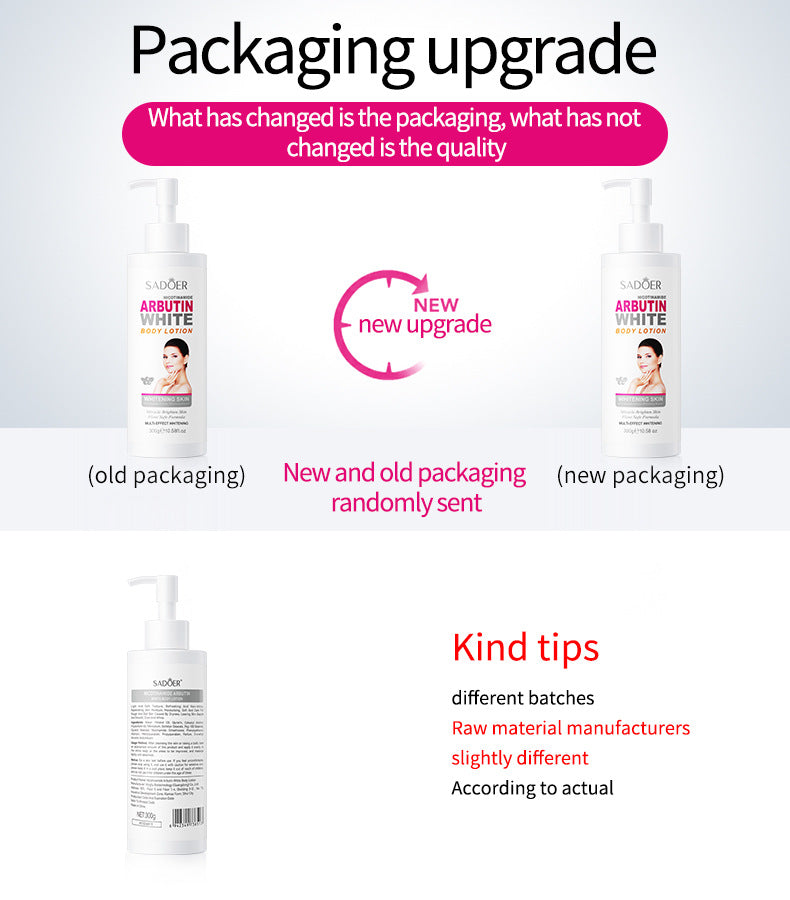 Whitening Body Lotion SADOER Niacinamide Arbutin Brightening Moisturizing Lotion Cross-Border Wholesale - 图片 6