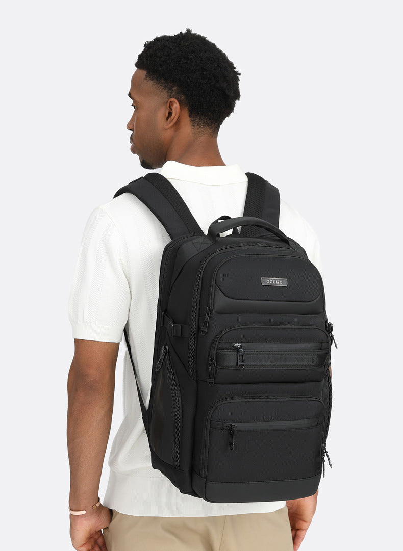 OZUKO Business Backpack Men's Computer Backpack Waterproof High-end Business Travel College Student Commuting School Bag - 图片 24