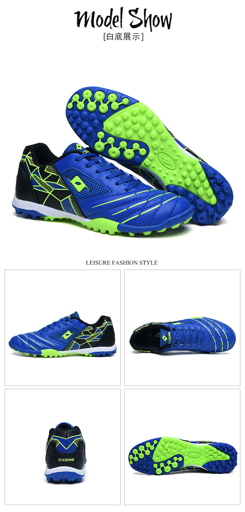 Men's Soccer Shoes TF Velcro Magic Tape Children's Sports Shoes for Primary and Secondary School Students and Teenagers for Sports Competitions and Training - 图片 40