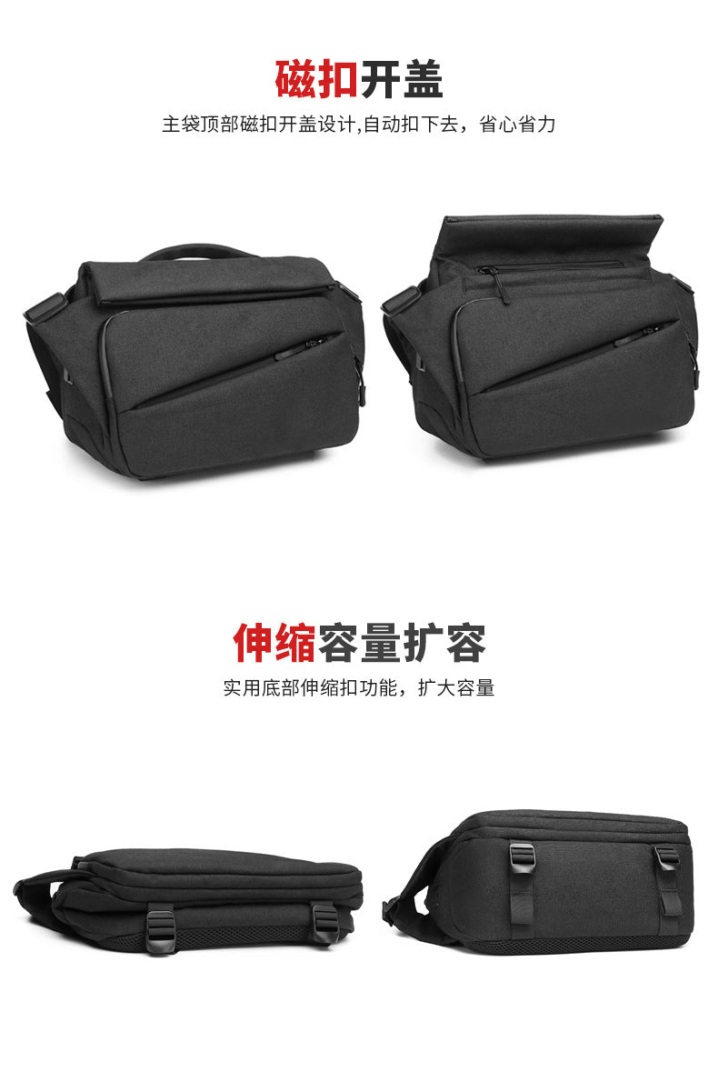 OZUKO Men's Messenger Bag Functional Trendy Brand Large Capacity Sports Waterproof Crossbody Shoulder Commuting Travel Small Backpack - 图片 7