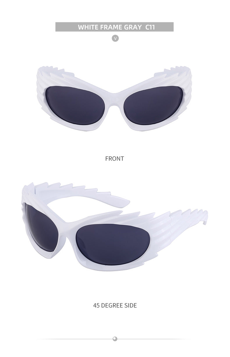 Europe and America Y2K Millennium Windproof Sunglasses for Women Trendy Personality Irregular Shape Sun Protection Sunglasses for Men Cycling Sports Glasses - 图片 33