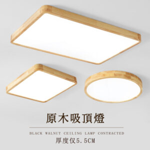 Log LED Ceiling Light Simple Modern Living Room Master Bedroom Dining Room Study Balcony Elegant Solid Wood Japanese Style Lighting