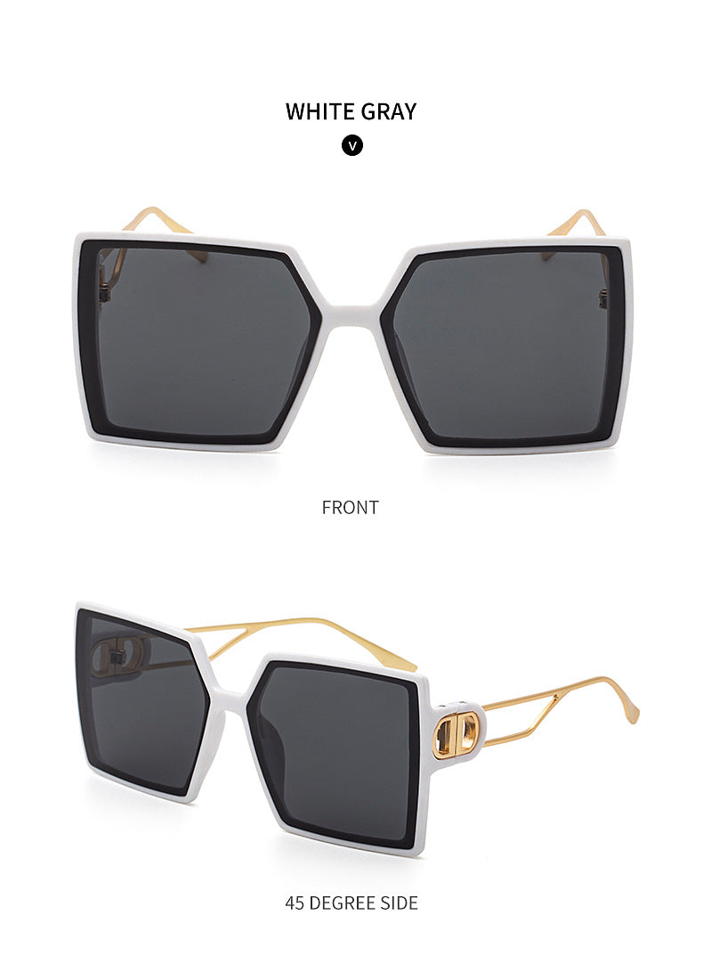 Fashion Large Frame Sunglasses for Women ins Internet Celebrity Style Square Frame Sunglasses for Women Trendy Street Photography Glasses sunglasses - 图片 27