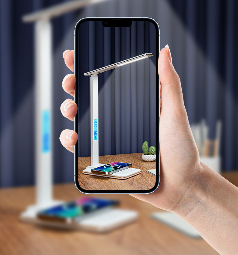 Amazon led Eye Protection Desk Lamp Study Bright Desktop Foldable15W Wireless Charging Touch Student Reading Bedside Lamp - 图片 24