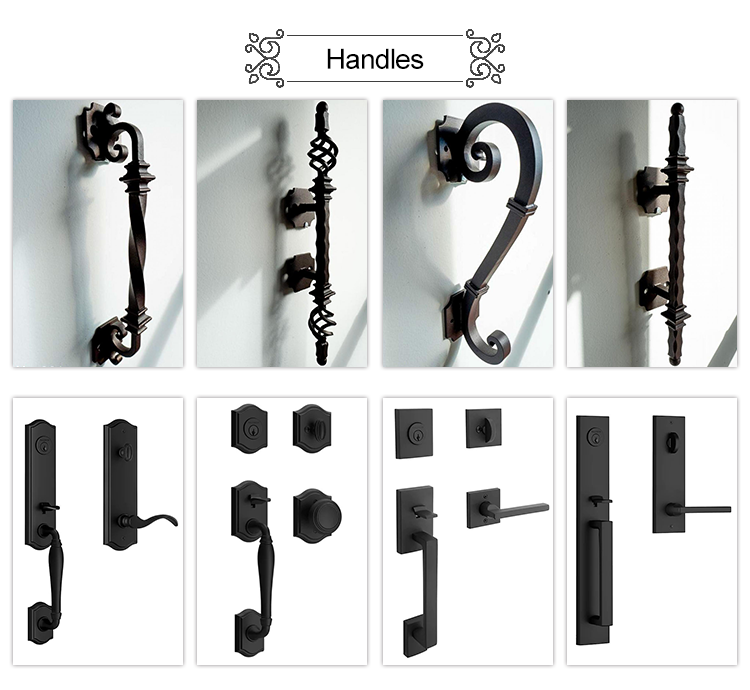 Modern House Exterior Door Double Tempered Glass Door Entry Wrought Iron Door Design - 图片 13