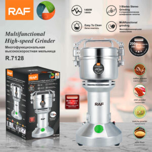 RAF European Standard Household and Commercial Electric Grinder for Dry Grinding Grains, Herbs, and Coffee