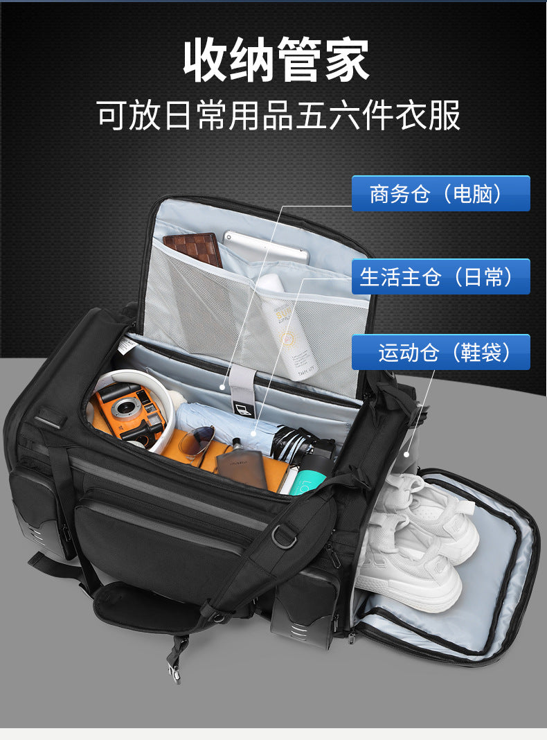 OZUKO Backpack Men's Water-Repellent Large Capacity Multi-Compartment Travel Laptop Bag Outdoor Sports Bag - 图片 12
