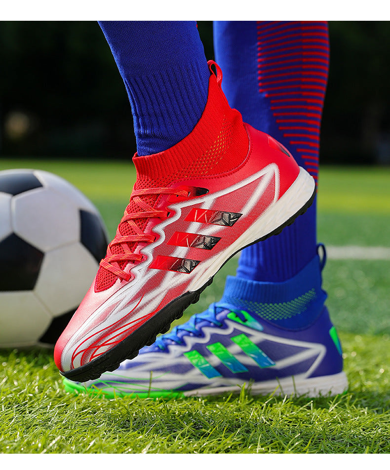 New high-top soccer shoes for men and women AG Spike TF Broken Nail Youth Student Grassland Competition Training Shoes - 图片 38