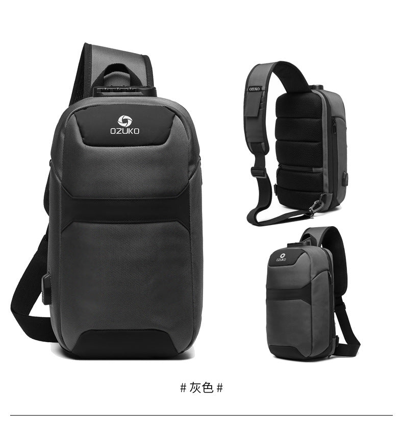 OZUKO Anti-theft Men's Chest Bag Waterproof Oxford Cloth Single Shoulder Crossbody Bag Chest Portable Multifunctional Trendy Bag - 图片 6