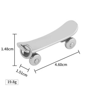 New Men's Personality Skateboard Stainless Steel Pendant Punk Rock Sports Titanium Steel Necklace Factory Wholesale