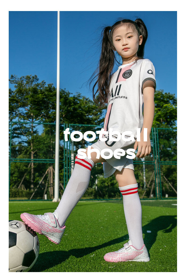 New football shoes for men and women with Velcro for children TF Broken Nail Style Youth Student Grassland Flat Training Shoes - 图片 28