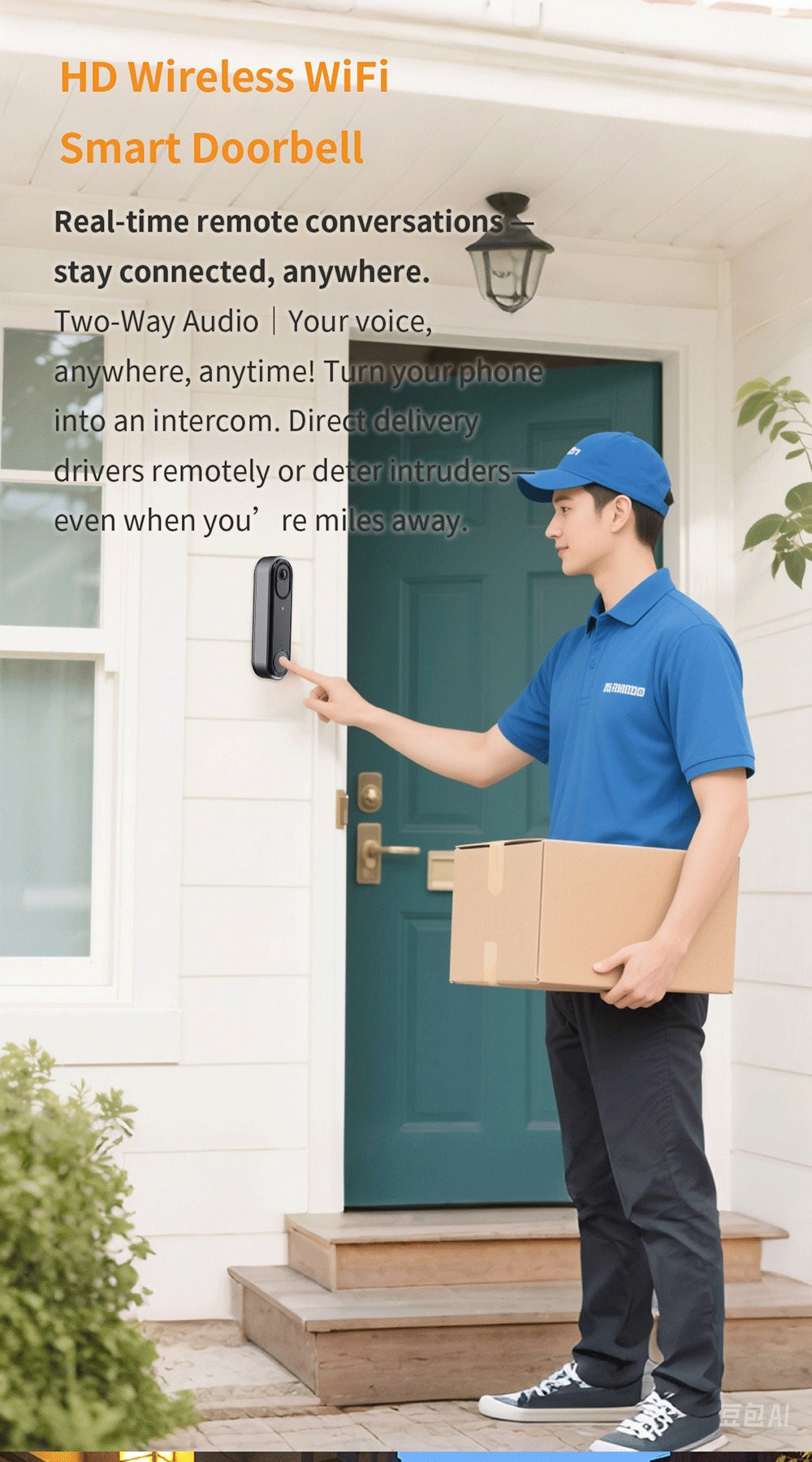 Intelligence Z80Doorbell for Home Use Low Power Consumption Wireless wifi Video Doorbell HD Night Vision Surveillance Doorbell with Ding Dong - 图片 9