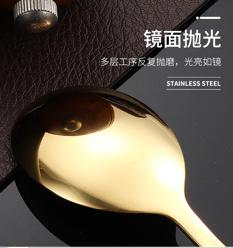 304Stainless Steel Tableware Student Cartoon Portable Tableware Set Work Outdoor Fork Spoon Chopsticks Three-piece Set - 图片 41