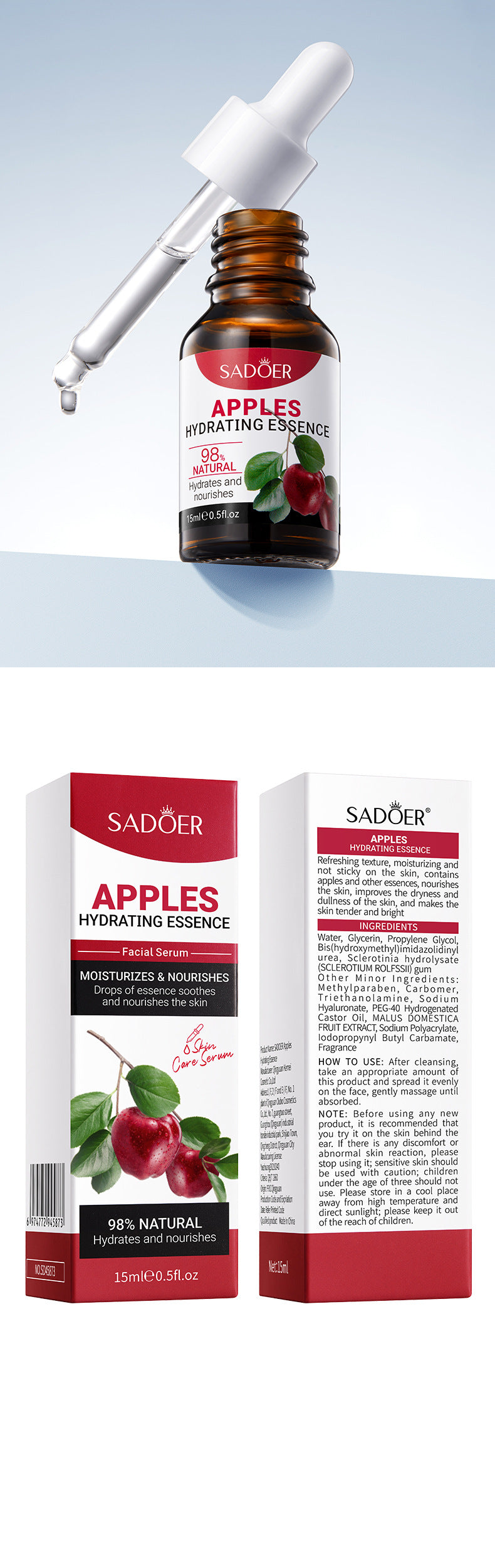 Fruit Essence15ml Apple Plant Moisturizing and Hydrating Export Manufacturer Wholesale - 图片 16