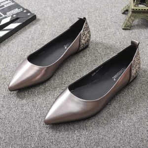 Women's Soft Leather Flat Shoes2025Pointed Toe French Style New Spring and Autumn Evening Breeze Soft Sole Shallow Mouth Comfortable Grandma Shoes Trendy