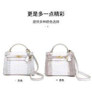 European and American Crocodile Pattern Kelly Bag Large Capacity Light Luxury Fashion Single Shoulder Crossbody Bag Versatile Niche Handbag for Women