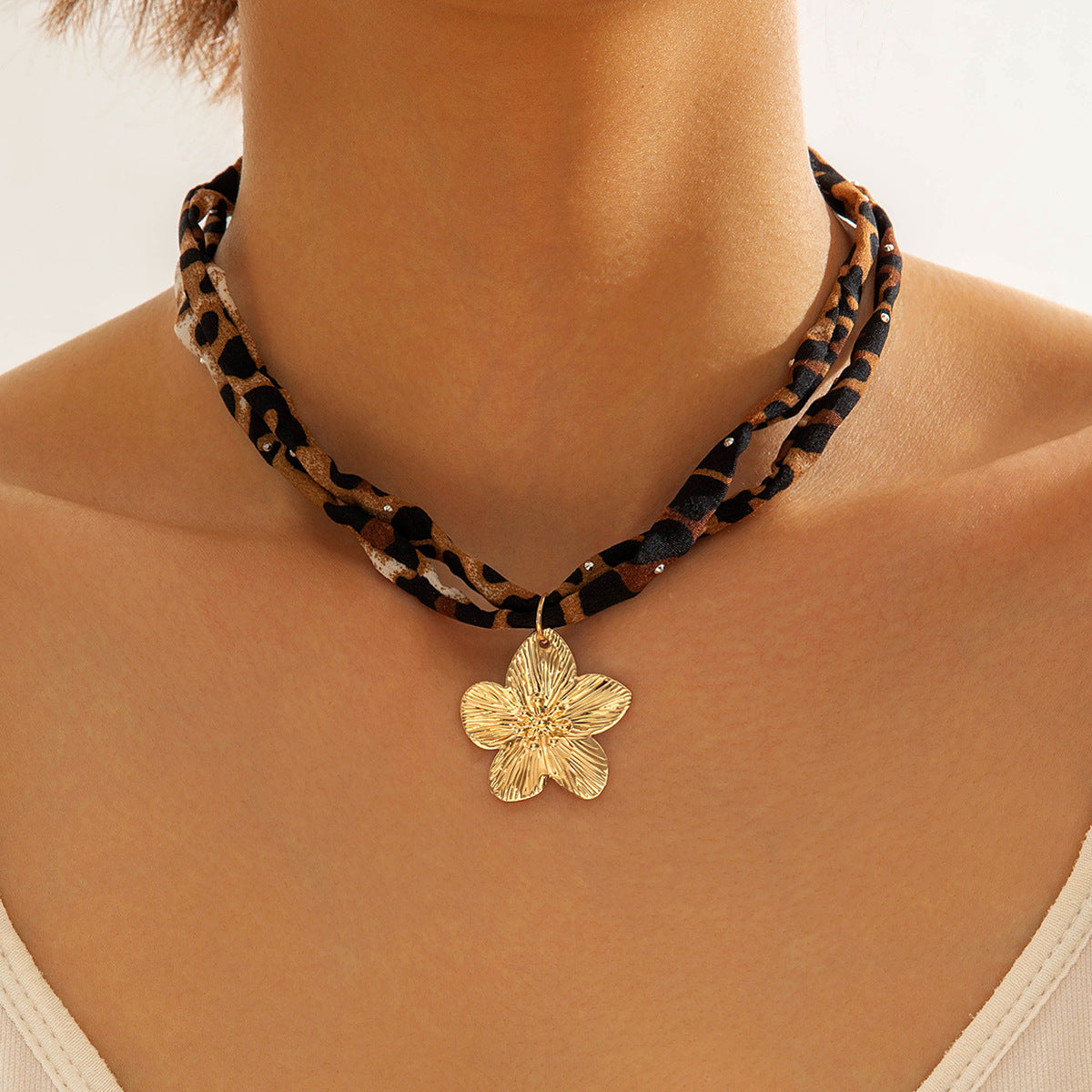 European and American Style Ocean-themed Cross Conch Starfish Pendant Leopard Print Exaggerated Necklace Collarbone Chain Jewelry - 图片 45