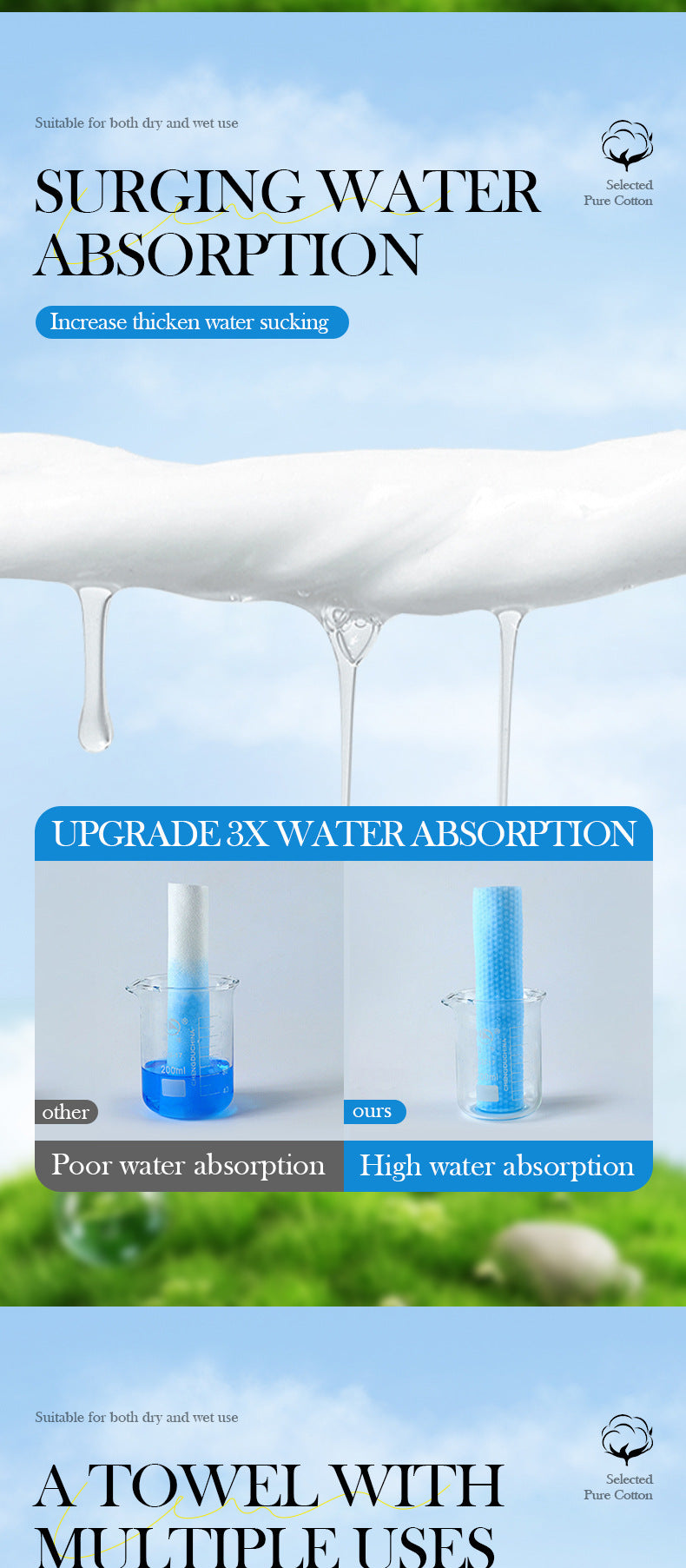 Pure Cotton Skin-Friendly Face Towel50Pumping SADOER Daily Makeup Remover Towels Face Towels Cross-Border Wholesale - 图片 12