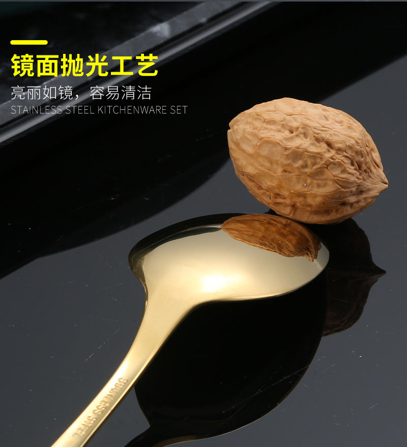 Stainless Steel Cutlery Restaurant Royal Court Knife Fork Spoon Set Hotel Western Cuisine European Retro Relief Steak Knife Fork - 图片 40