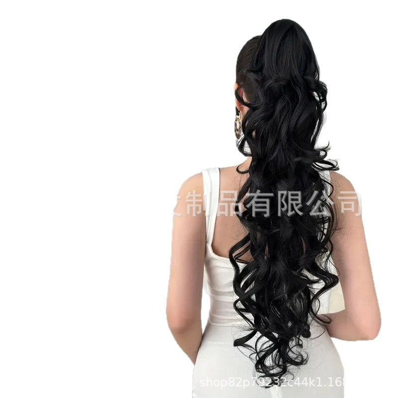 Amazon Cross-Border Trade Wig Ponytail for Women70cm Long Curly Hair Multi-layer Big Wave Claw Clip Ponytail Synthetic Braids - 图片 5