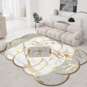 Crystal Velvet Carpet Full Coverage Living Room Non-Slip Coffee Table Rug Chinese Classical Home Bedroom Bedside Rug One Piece Dropshipping