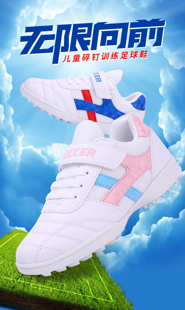 New football shoes for men and women with Velcro for children TF Broken Nail Style Youth Student Grassland Flat Training Shoes - 图片 31