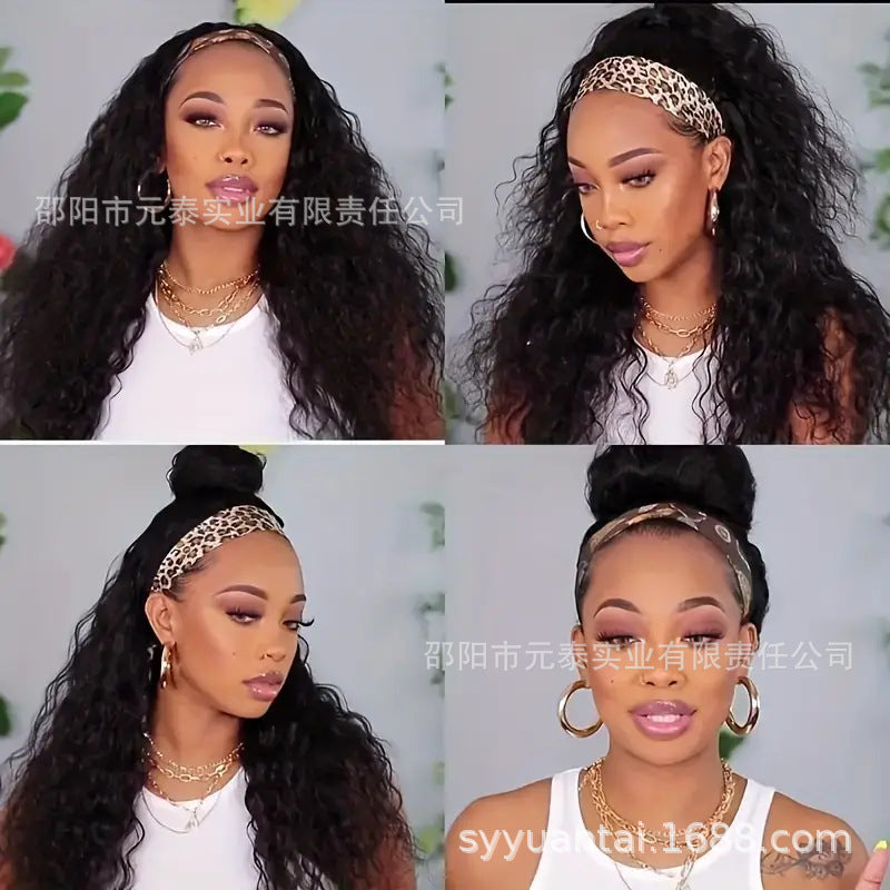 Curly Headband Wig Human Hair 10-24 Inch Headband Wigs - 图片 8