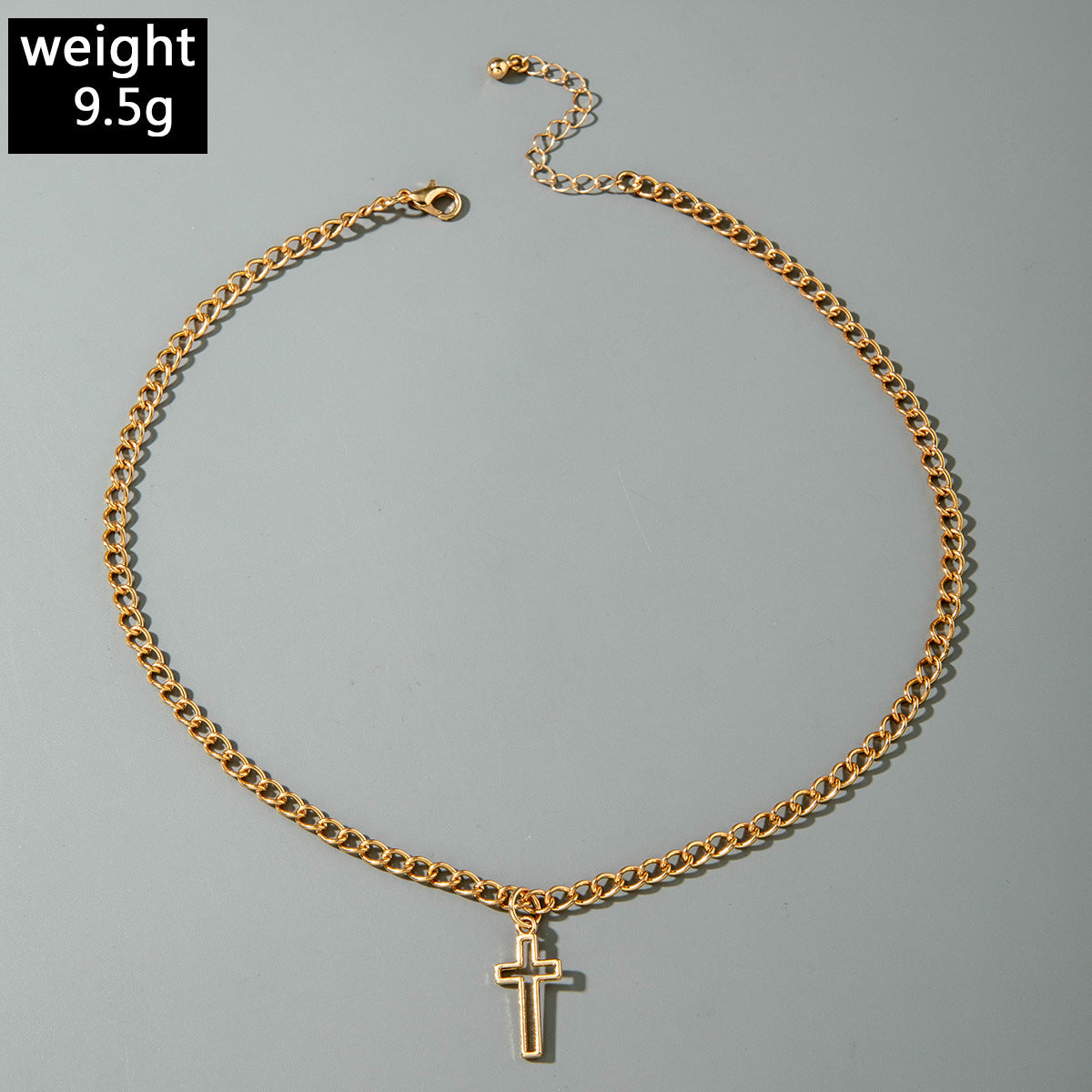 European and American Retro Hollow Diamond Cross Pendant Necklace Gothic Style Black Layered Wear Y Type Necklace - 图片 93