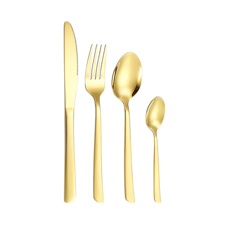 410Stainless Steel Tableware Restaurant Steak Knife Fork Oblique Handle Western Food Knife Fork Spoon6Human Portion24Set - 图片 5