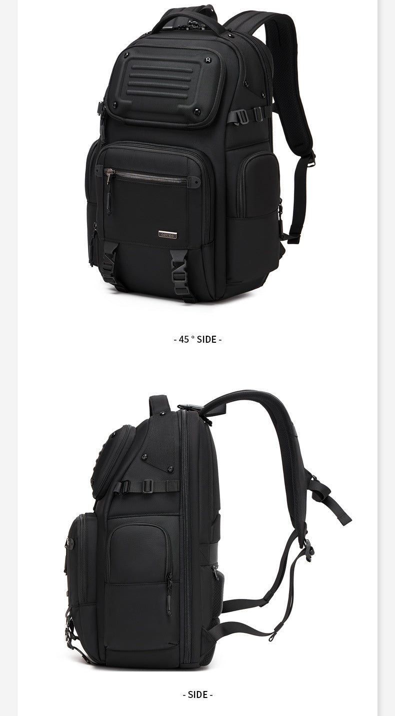 ozuko Business Backpack Men's Large Capacity Waterproof Computer Bag15.6Men's Commuter Backpack with High-End Feel - 图片 22