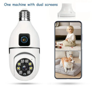 V380Binocular Bulb WiFi Camera Day and Night Full Color Panoramic HD Dual Lens Wireless Surveillance Camera