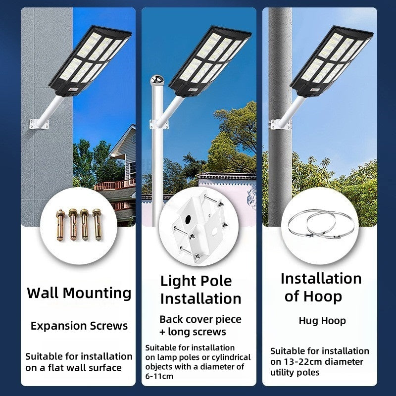 Solar Street Light Outdoor Rainproof Garden Light High Brightness Intelligent Human Body Sensor Factory Road LED Street Light - 图片 3