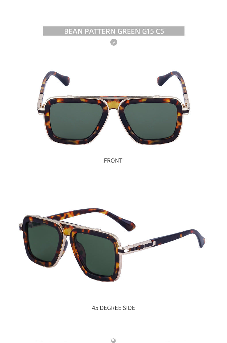 European and American Retro Square Frame Sunglasses for Men, Trendy European and American Punk Style, Internet Celebrity Same Style Sunglasses for Women ins Wind shades - 图片 33