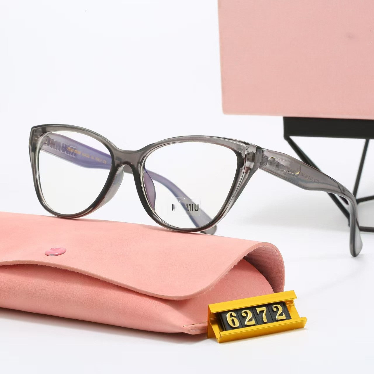 6272New European and American Style M Home Plain Cat Eye Glasses Fashion Retro Sunglasses Men Internet Celebrity Sunglasses Women Wholesale - 图片 10