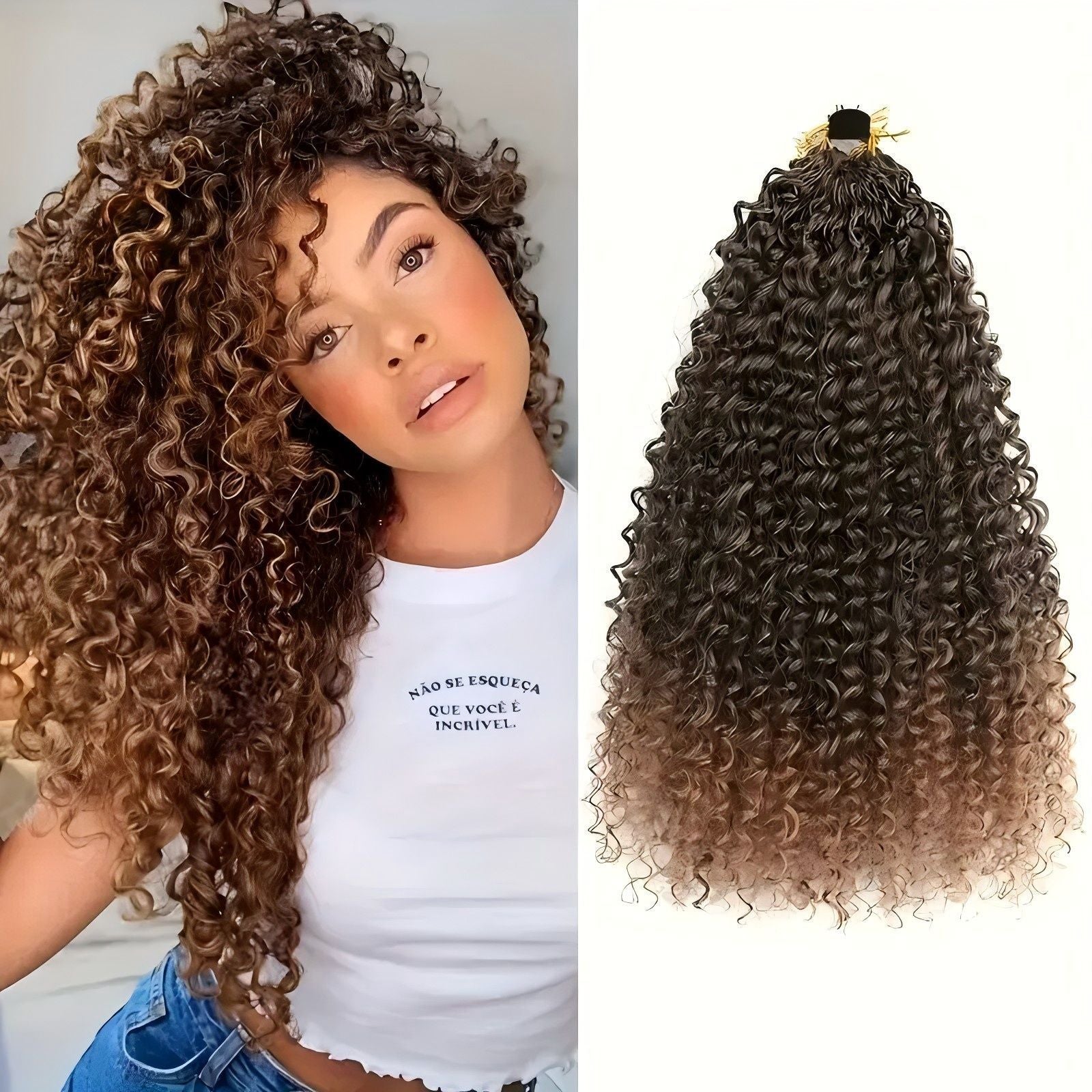 Chemical Fiber Wig MiniGOGOCrochetHair African Two-Strand Small Curl Braids Crochet Celebrity Style Long Curly Hair - 图片 23