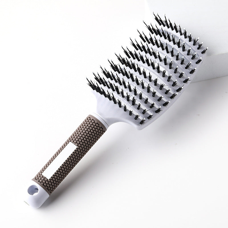 Large Curved Comb, Ribbed Hair Comb, Boar Bristle Curved Massage Comb, Nine-Row Comb, Styling Curling and Smoothing Comb, Cross-Border - 图片 7