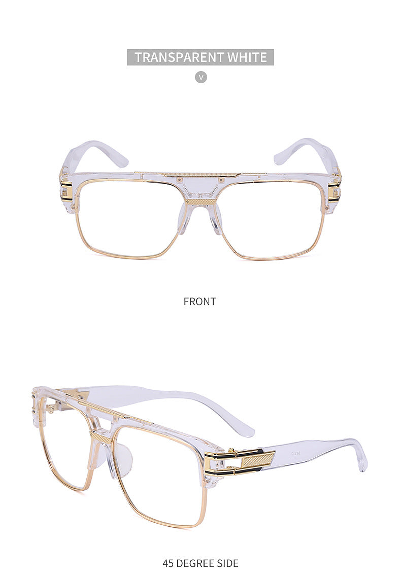 Glasses for Men Driving Special European and American Large Frame Sunglasses Men's High-end Sense Retro Trend Sunscreen Sunshade Full Frame Sunglasses - 图片 36