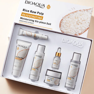 Rice Skincare Set BIOAOUA Rice Puree Series Six-Piece Set Box  Wholesale