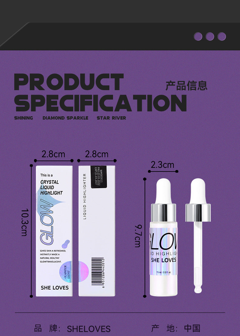 SHELOVES Highlight Liquid Contour Shadow Nose Shadow Diamond Brightening Liquid Face Body Highlight - 图片 20
