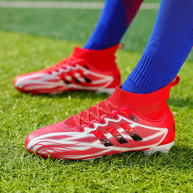 New high-top soccer shoes for men and women AG Spike TF Broken Nail Youth Student Grassland Competition Training Shoes - 图片 4